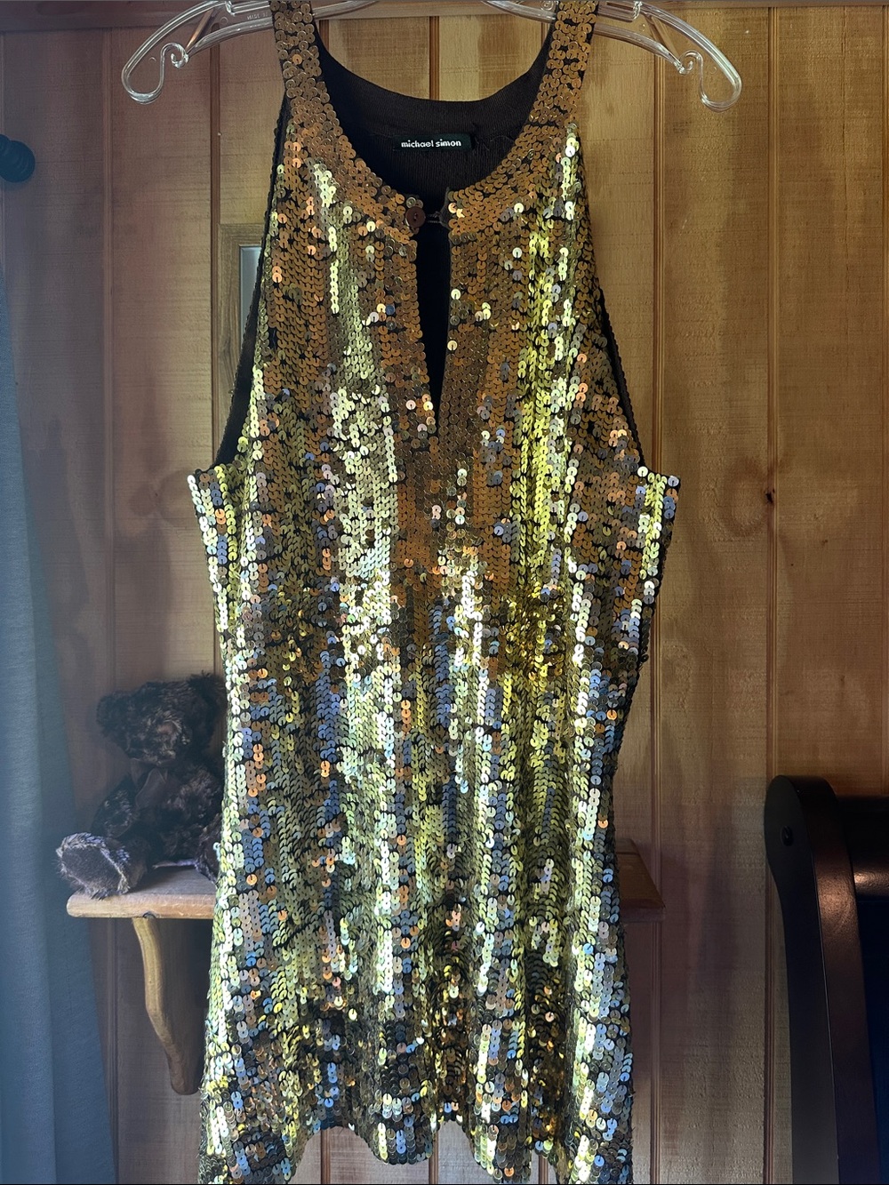 Michael Simon Metallic Gold Sequin tunic 8261.5